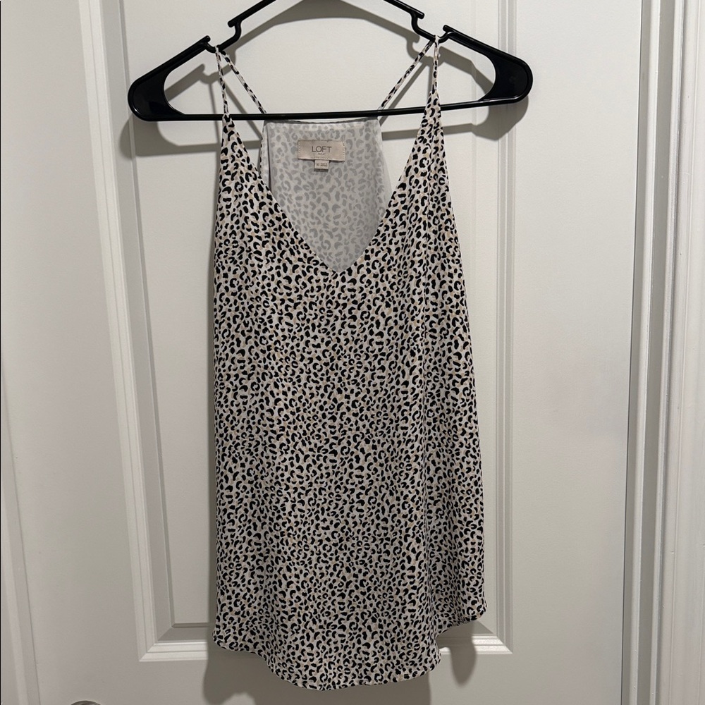 LOFT Black and White Patterned Camisole